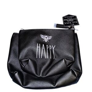Black Cosmetic Bag with Bee Design